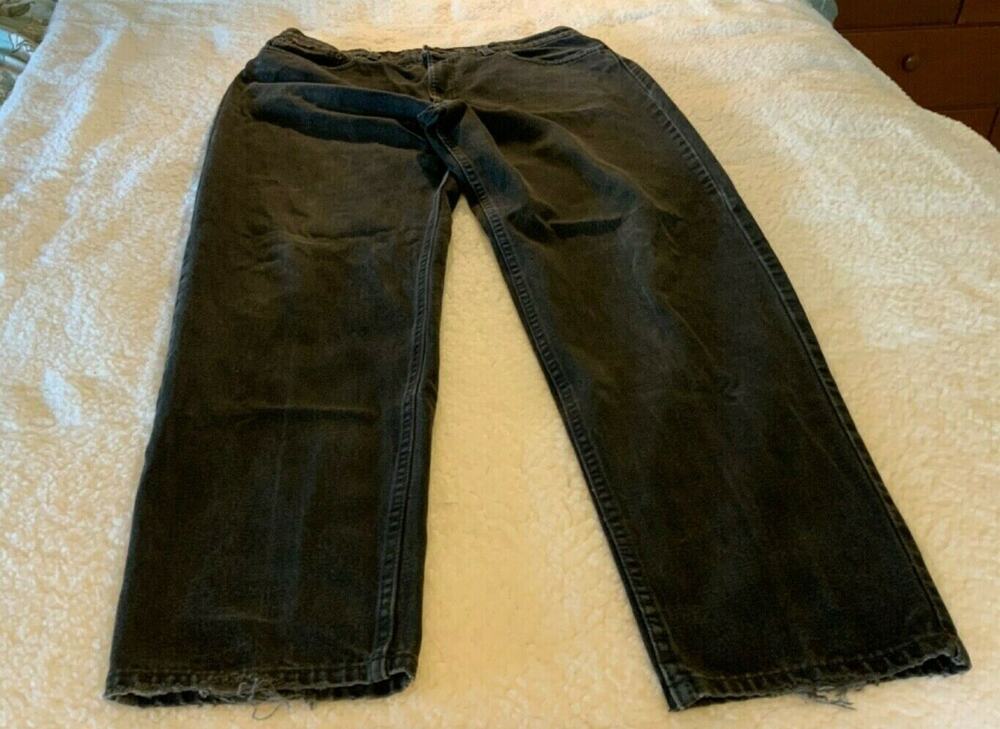 Levis 550 Mens Tapered Leg Relaxed Fit Black Jeans Size 38 x 34 Medium Wash